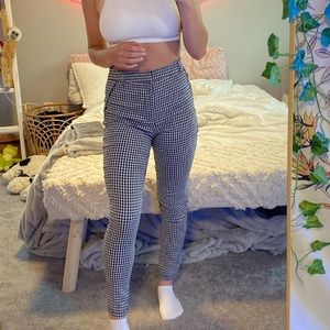 checkered high waist pants